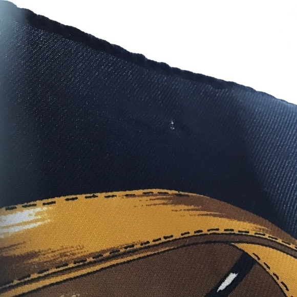 Vtg Italian Equestrian Scarf Horse Chain Rope Square Multicolor Red Black - Picture 6 of 11